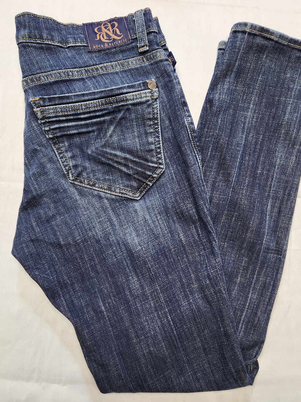 Rock & Republic Jeans Womens 6 (32x30 MEASURED) Stretch Skinny Blue Denim